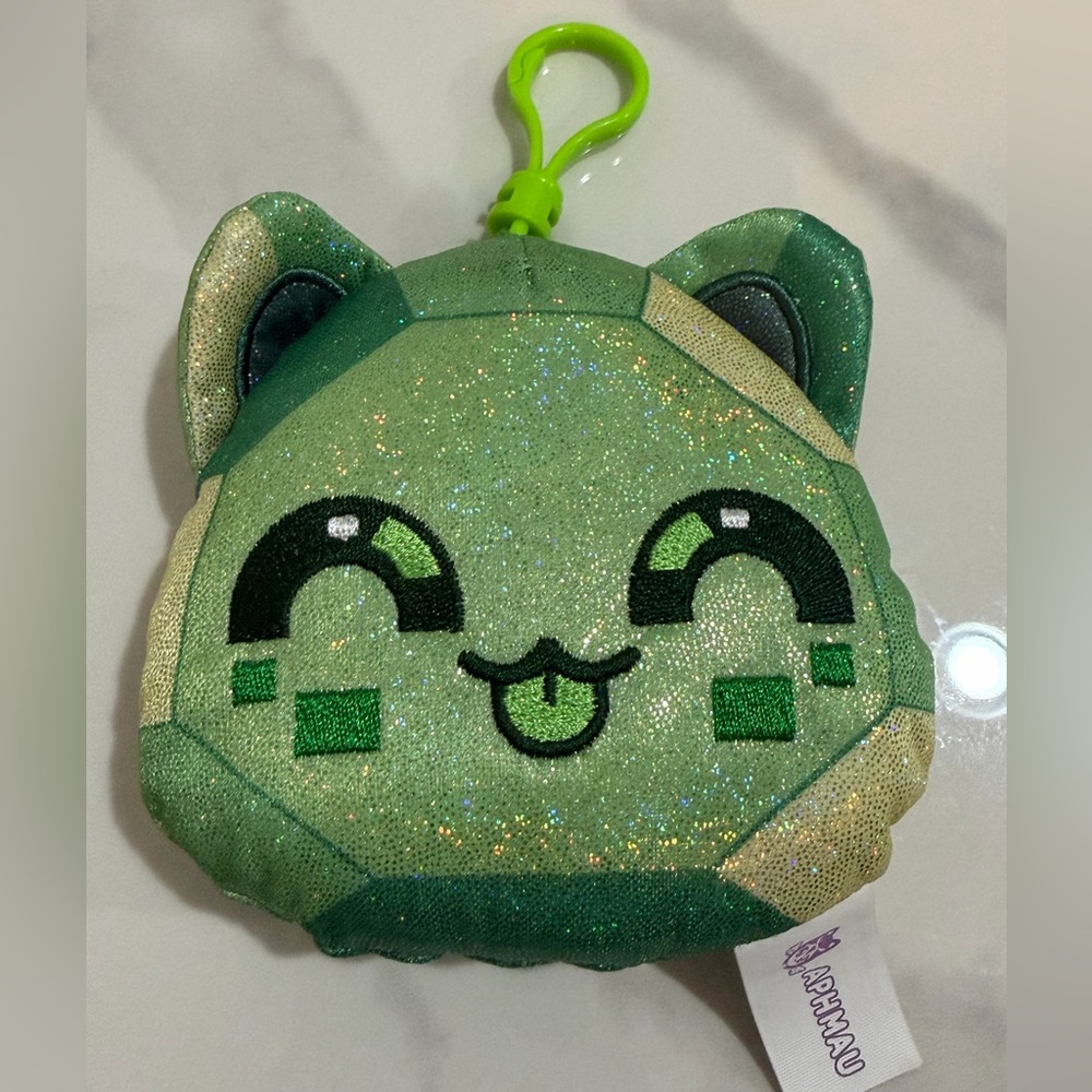 Bag Charm - Aphmau Sparkle/ Glitter Green Cat, 💚 NWOT